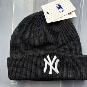 F&F Black Knit Beanie with White Logo